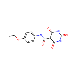 CCOc1ccc(NC(=O)C2C(=O)NC(=O)NC2=O)cc1 ZINC000015952737