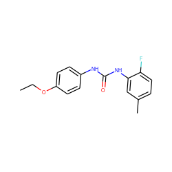 CCOc1ccc(NC(=O)Nc2cc(C)ccc2F)cc1 ZINC000000611033