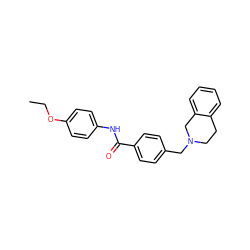 CCOc1ccc(NC(=O)c2ccc(CN3CCc4ccccc4C3)cc2)cc1 ZINC000019770397