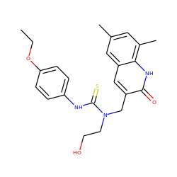 CCOc1ccc(NC(=S)N(CCO)Cc2cc3cc(C)cc(C)c3[nH]c2=O)cc1 ZINC000000875475