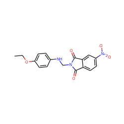 CCOc1ccc(NCN2C(=O)c3ccc([N+](=O)[O-])cc3C2=O)cc1 ZINC000000099040