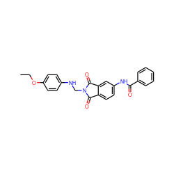 CCOc1ccc(NCN2C(=O)c3ccc(NC(=O)c4ccccc4)cc3C2=O)cc1 ZINC000653719088