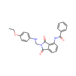 CCOc1ccc(NCN2C(=O)c3cccc(NC(=O)c4ccccc4)c3C2=O)cc1 ZINC000653719130