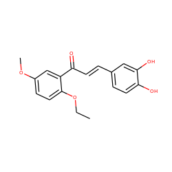 CCOc1ccc(OC)cc1C(=O)/C=C/c1ccc(O)c(O)c1 ZINC000013834225