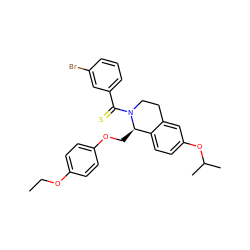 CCOc1ccc(OC[C@@H]2c3ccc(OC(C)C)cc3CCN2C(=S)c2cccc(Br)c2)cc1 ZINC001772622112