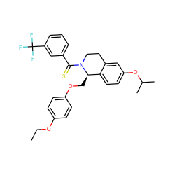 CCOc1ccc(OC[C@@H]2c3ccc(OC(C)C)cc3CCN2C(=S)c2cccc(C(F)(F)F)c2)cc1 ZINC001772588063