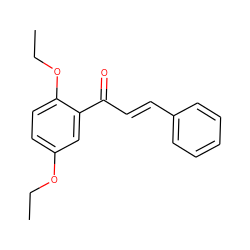 CCOc1ccc(OCC)c(C(=O)/C=C/c2ccccc2)c1 ZINC000083193974