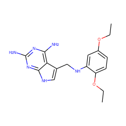 CCOc1ccc(OCC)c(NCc2c[nH]c3nc(N)nc(N)c23)c1 ZINC000013741668