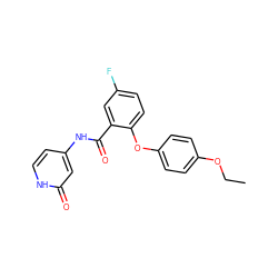 CCOc1ccc(Oc2ccc(F)cc2C(=O)Nc2cc[nH]c(=O)c2)cc1 ZINC000143213710