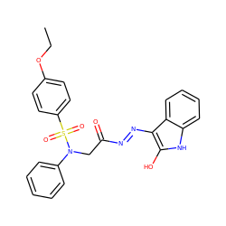 CCOc1ccc(S(=O)(=O)N(CC(=O)/N=N/c2c(O)[nH]c3ccccc23)c2ccccc2)cc1 ZINC000101033373