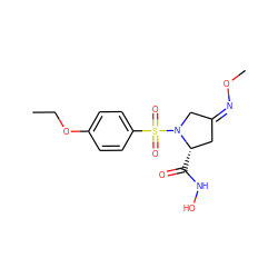 CCOc1ccc(S(=O)(=O)N2C/C(=N\OC)C[C@@H]2C(=O)NO)cc1 ZINC000027618647