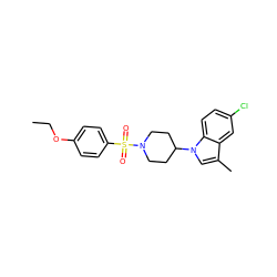 CCOc1ccc(S(=O)(=O)N2CCC(n3cc(C)c4cc(Cl)ccc43)CC2)cc1 ZINC000169699802