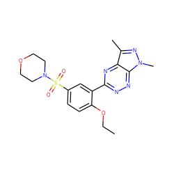 CCOc1ccc(S(=O)(=O)N2CCOCC2)cc1-c1nnc2c(n1)c(C)nn2C ZINC000169340974