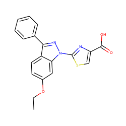 CCOc1ccc2c(-c3ccccc3)nn(-c3nc(C(=O)O)cs3)c2c1 ZINC000103254797