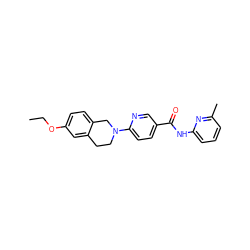 CCOc1ccc2c(c1)CCN(c1ccc(C(=O)Nc3cccc(C)n3)cn1)C2 ZINC000095586847