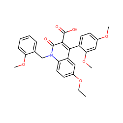 CCOc1ccc2c(c1)c(-c1ccc(OC)cc1OC)c(C(=O)O)c(=O)n2Cc1ccccc1OC ZINC000029550707