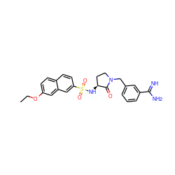 CCOc1ccc2ccc(S(=O)(=O)N[C@H]3CCN(Cc4cccc(C(=N)N)c4)C3=O)cc2c1 ZINC000013800241