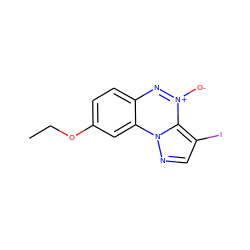 CCOc1ccc2n[n+]([O-])c3c(I)cnn3c2c1 ZINC000028649525