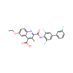 CCOc1ccc2nc(C(=O)Nc3c(F)cc(-c4cccc(F)c4)cc3F)c(C)c(C(=O)O)c2c1 ZINC000169350341