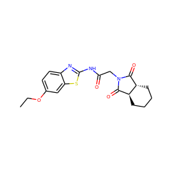 CCOc1ccc2nc(NC(=O)CN3C(=O)[C@@H]4CCCC[C@H]4C3=O)sc2c1 ZINC000012853079