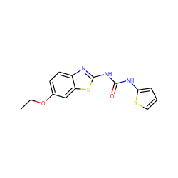 CCOc1ccc2nc(NC(=O)Nc3cccs3)sc2c1 ZINC000002908206