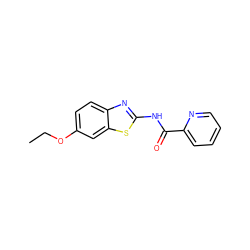 CCOc1ccc2nc(NC(=O)c3ccccn3)sc2c1 ZINC000002626928