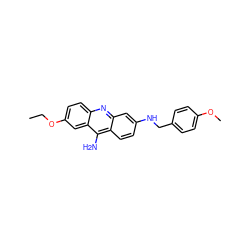 CCOc1ccc2nc3cc(NCc4ccc(OC)cc4)ccc3c(N)c2c1 ZINC000004834402