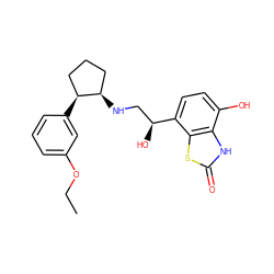 CCOc1cccc([C@H]2CCC[C@H]2NC[C@H](O)c2ccc(O)c3[nH]c(=O)sc23)c1 ZINC000299827834