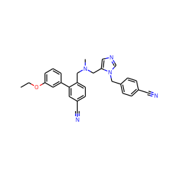 CCOc1cccc(-c2cc(C#N)ccc2CN(C)Cc2cncn2Cc2ccc(C#N)cc2)c1 ZINC000028386879