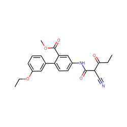 CCOc1cccc(-c2ccc(NC(=O)C(C#N)C(=O)CC)cc2C(=O)OC)c1 ZINC000101459844