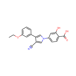 CCOc1cccc(-c2cn(-c3ccc(C(=O)O)c(O)c3)cc2C#N)c1 ZINC000200840278