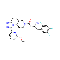 CCOc1cccc(-c2nnc3n2[C@@H]2CCN(C(=O)C[C@H](N)Cc4cc(F)c(F)cc4F)C[C@@H]2CC3)n1 ZINC001772570329