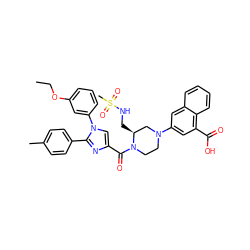 CCOc1cccc(-n2cc(C(=O)N3CCN(c4cc(C(=O)O)c5ccccc5c4)C[C@@H]3CNS(C)(=O)=O)nc2-c2ccc(C)cc2)c1 ZINC000049823203