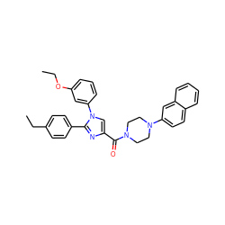 CCOc1cccc(-n2cc(C(=O)N3CCN(c4ccc5ccccc5c4)CC3)nc2-c2ccc(CC)cc2)c1 ZINC000040402371