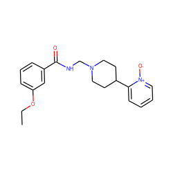 CCOc1cccc(C(=O)NCN2CCC(c3cccc[n+]3[O-])CC2)c1 ZINC000038149987