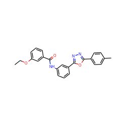 CCOc1cccc(C(=O)Nc2cccc(-c3nnc(-c4ccc(C)cc4)o3)c2)c1 ZINC000000693119