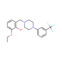 CCOc1cccc(CN2CCN(c3cccc(C(F)(F)F)c3)CC2)c1O ZINC000059830630