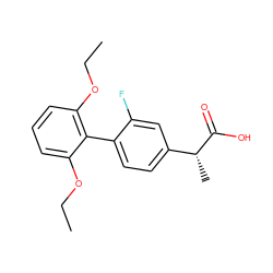 CCOc1cccc(OCC)c1-c1ccc([C@@H](C)C(=O)O)cc1F ZINC000029041588