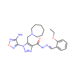 CCOc1ccccc1/C=N/NC(=O)c1nnn(-c2nonc2N)c1CN1CCCCCC1 ZINC000000706230