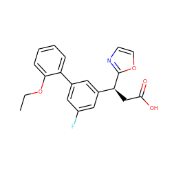 CCOc1ccccc1-c1cc(F)cc([C@H](CC(=O)O)c2ncco2)c1 ZINC001772657563