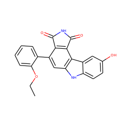 CCOc1ccccc1-c1cc2[nH]c3ccc(O)cc3c2c2c1C(=O)NC2=O ZINC000034804111