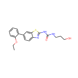 CCOc1ccccc1-c1ccc2nc(NC(=O)NCCCO)sc2c1 ZINC000095603225