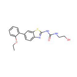 CCOc1ccccc1-c1ccc2nc(NC(=O)NCCO)sc2c1 ZINC000095601906