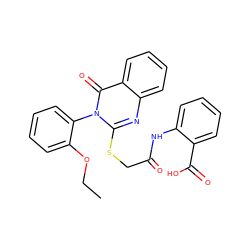 CCOc1ccccc1-n1c(SCC(=O)Nc2ccccc2C(=O)O)nc2ccccc2c1=O ZINC000013135797