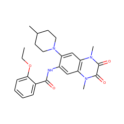 CCOc1ccccc1C(=O)Nc1cc2c(cc1N1CCC(C)CC1)n(C)c(=O)c(=O)n2C ZINC000064526202