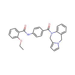 CCOc1ccccc1C(=O)Nc1ccc(C(=O)N2Cc3cccn3Cc3ccccc32)cc1 ZINC000013534525