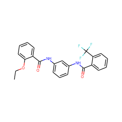 CCOc1ccccc1C(=O)Nc1cccc(NC(=O)c2ccccc2C(F)(F)F)c1 ZINC000169303053