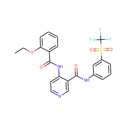 CCOc1ccccc1C(=O)Nc1ccncc1C(=O)Nc1cccc(S(=O)(=O)C(F)(F)F)c1 ZINC000199854087