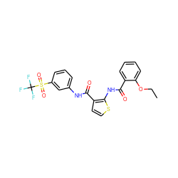 CCOc1ccccc1C(=O)Nc1sccc1C(=O)Nc1cccc(S(=O)(=O)C(F)(F)F)c1 ZINC000199853547