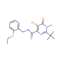 CCOc1ccccc1CNC(=O)c1nc(C(C)(C)C)n(C)c(=O)c1O ZINC000029047930